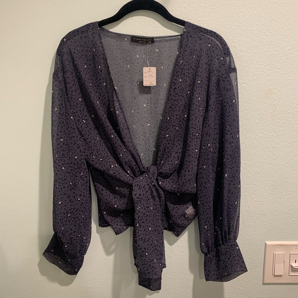 NWT Blue Tie Top